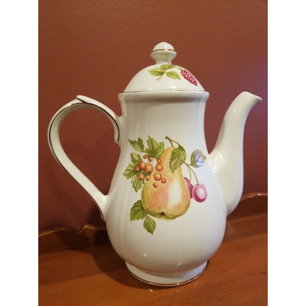 Vintage WINDSOR Teapot w Fruits Made in England 9.5